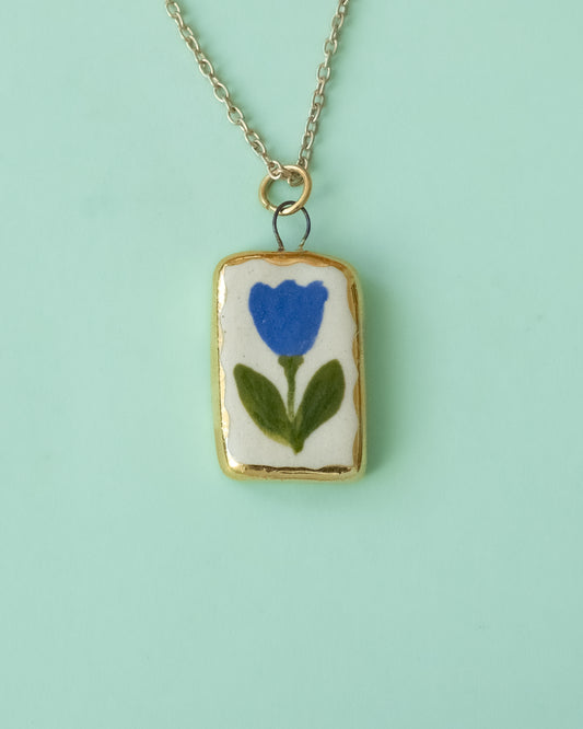 Blue Tulip Necklace