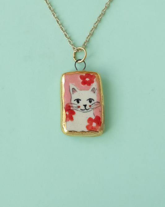 Floral Cat Necklace