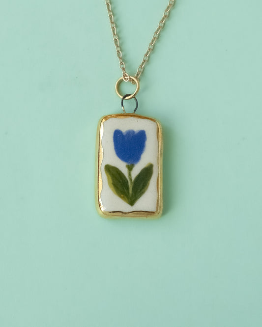 Blue Tulip Necklace