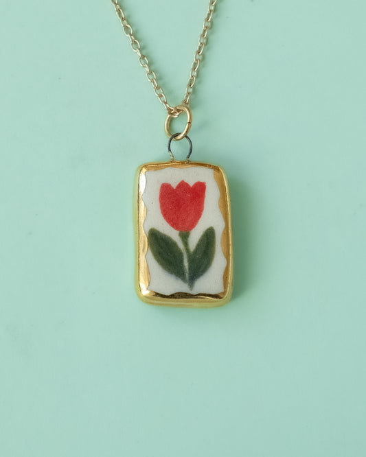 Red Tulip Necklace