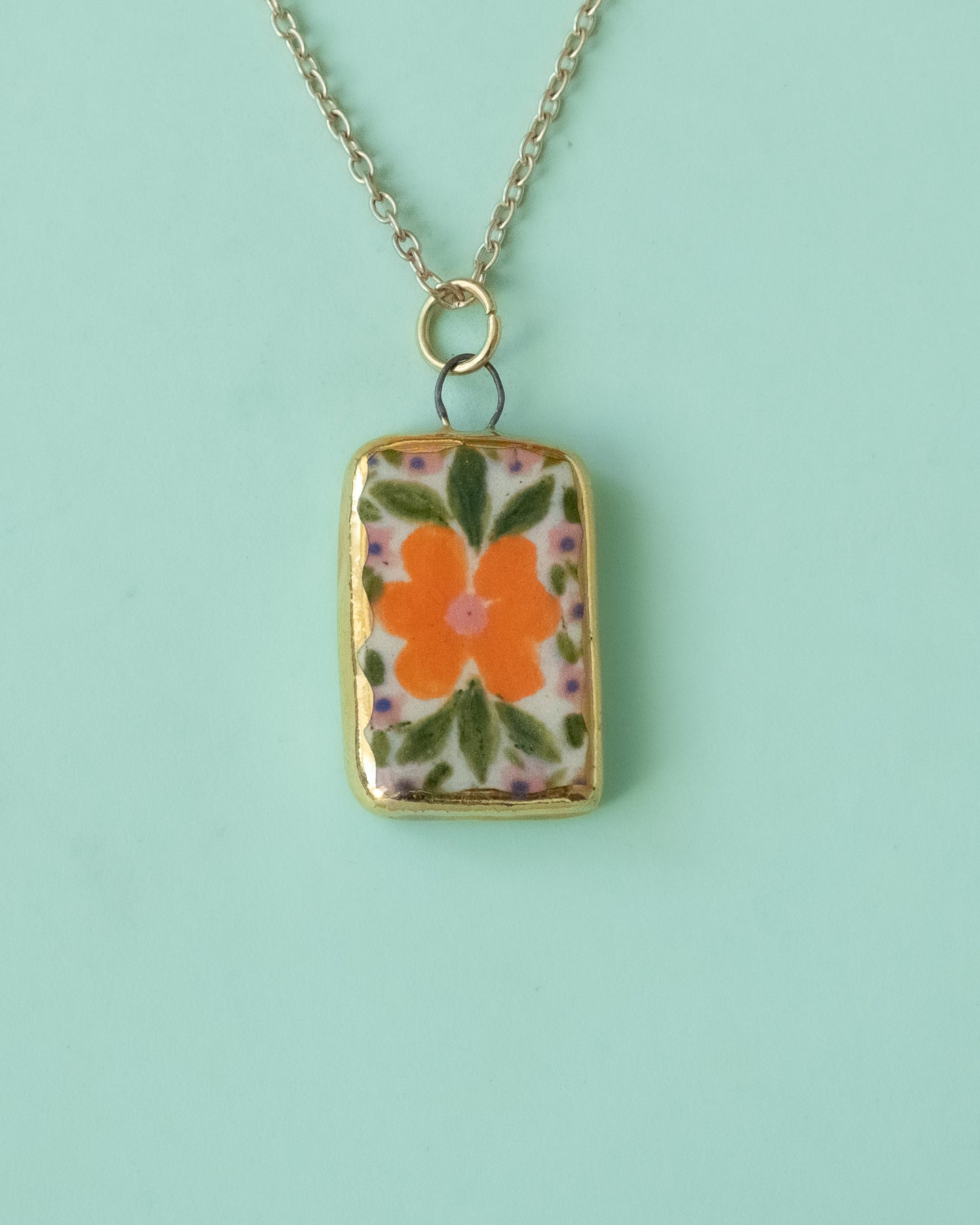 Orange Flower Necklace