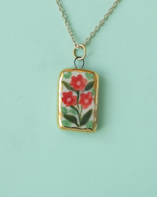 Red Flower Necklace