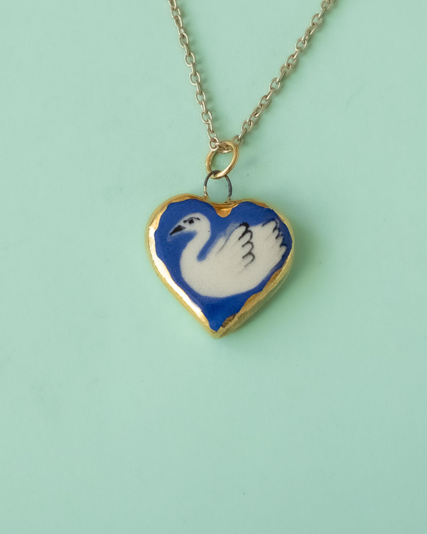 Swan Heart Necklace