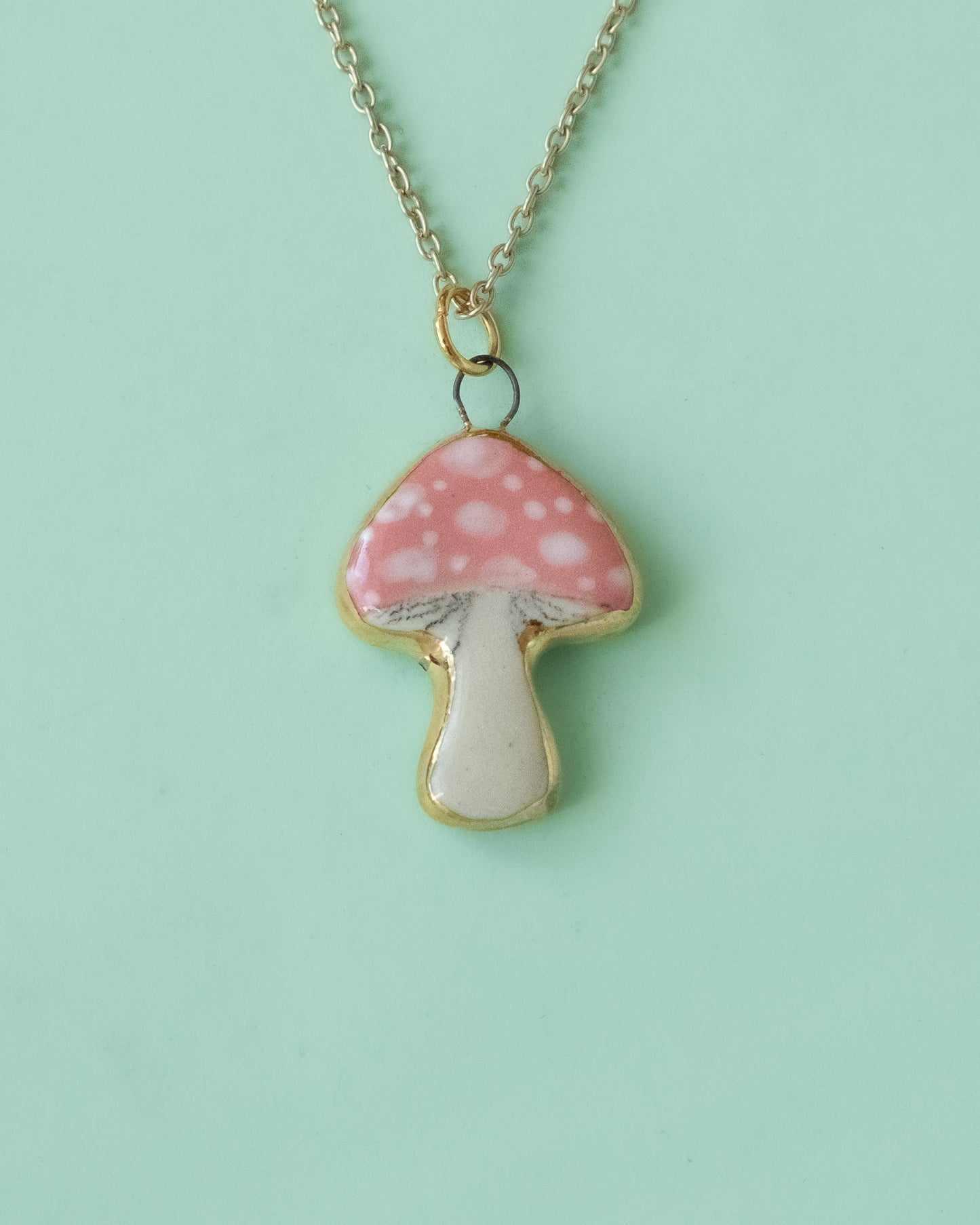 Pink Mushroom Necklace