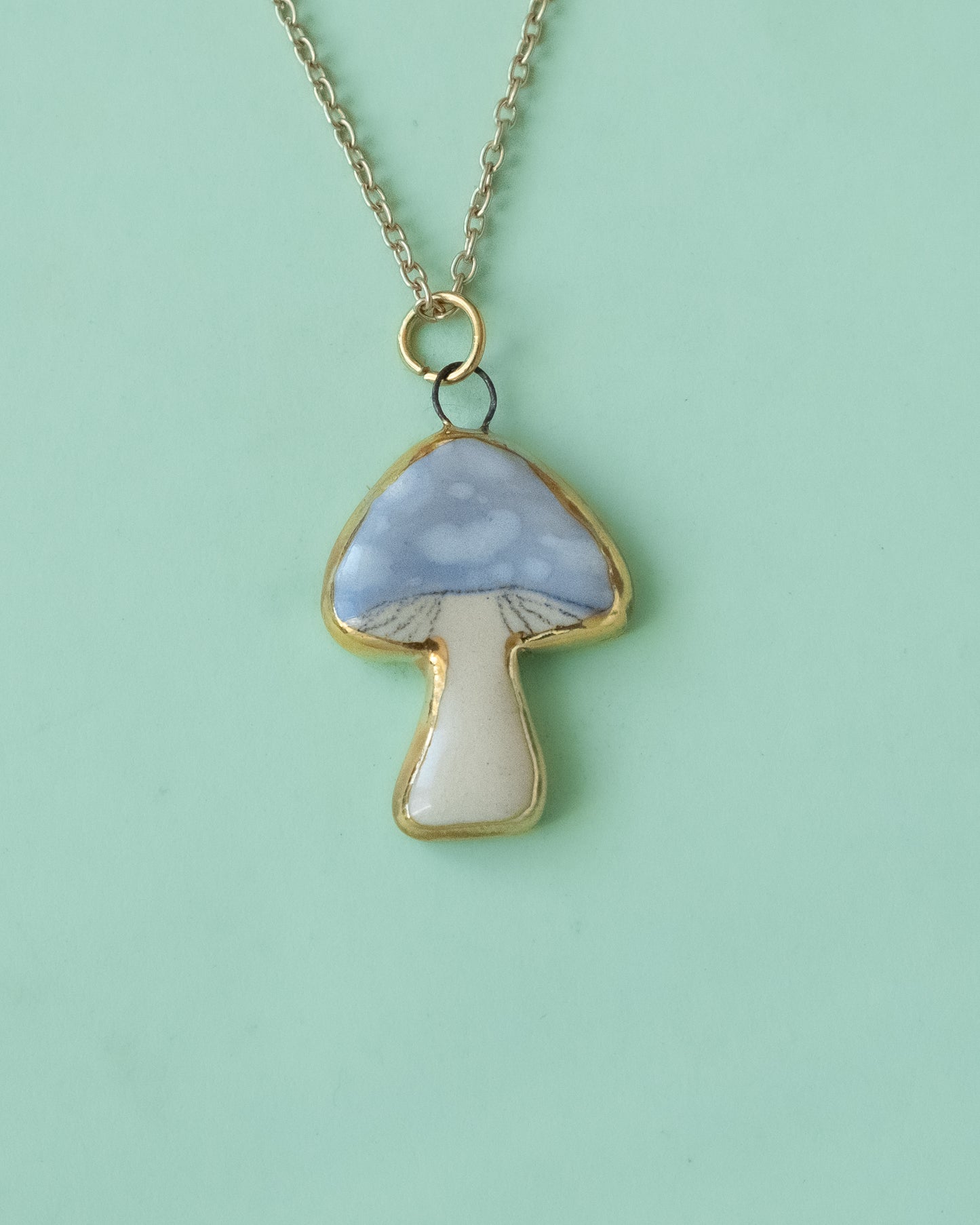 Blue Mushroom Necklace