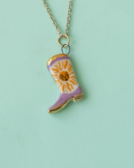 Lilac Sun Boot Necklace